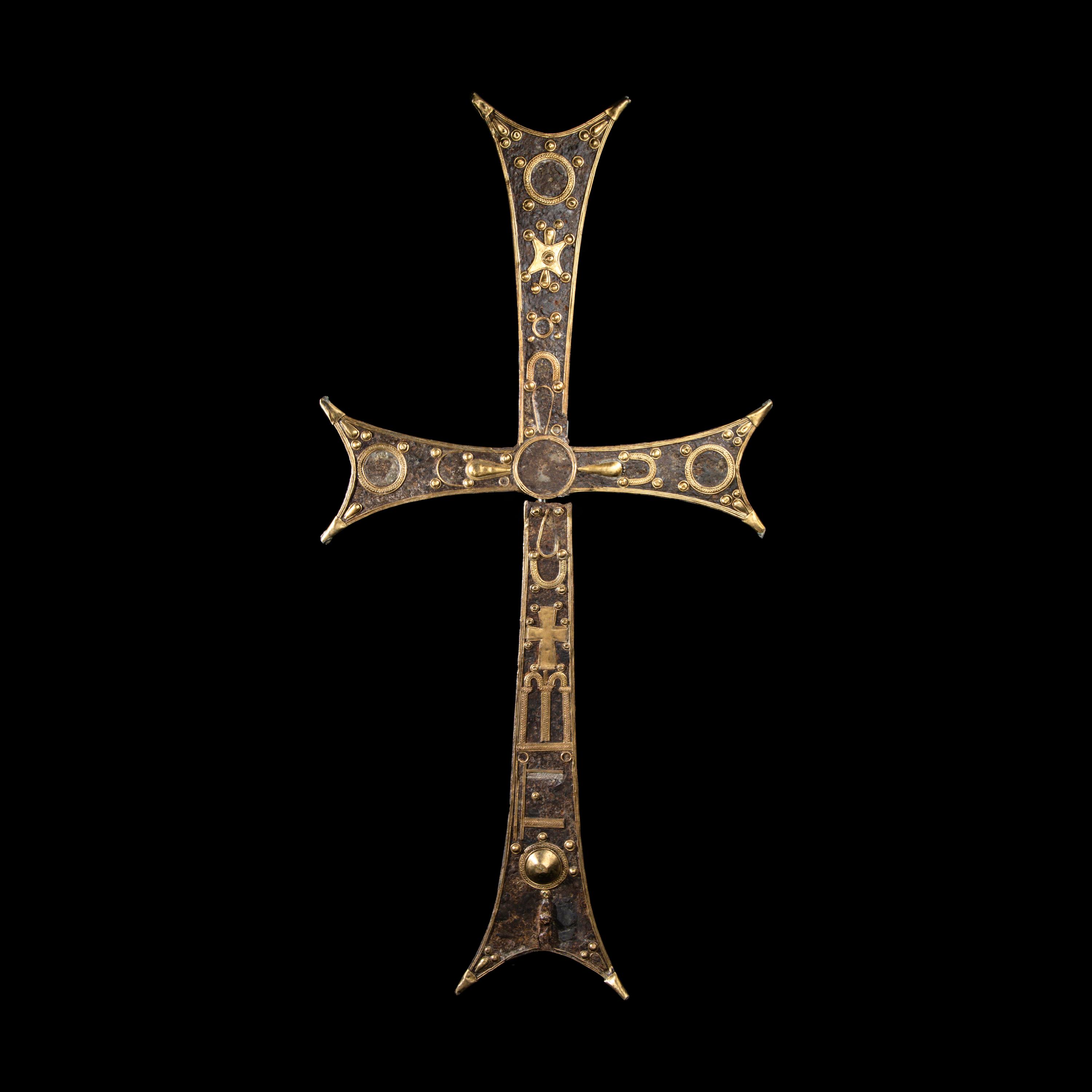 A Byzantine Iron and Gilt-Bronze Processional Cross