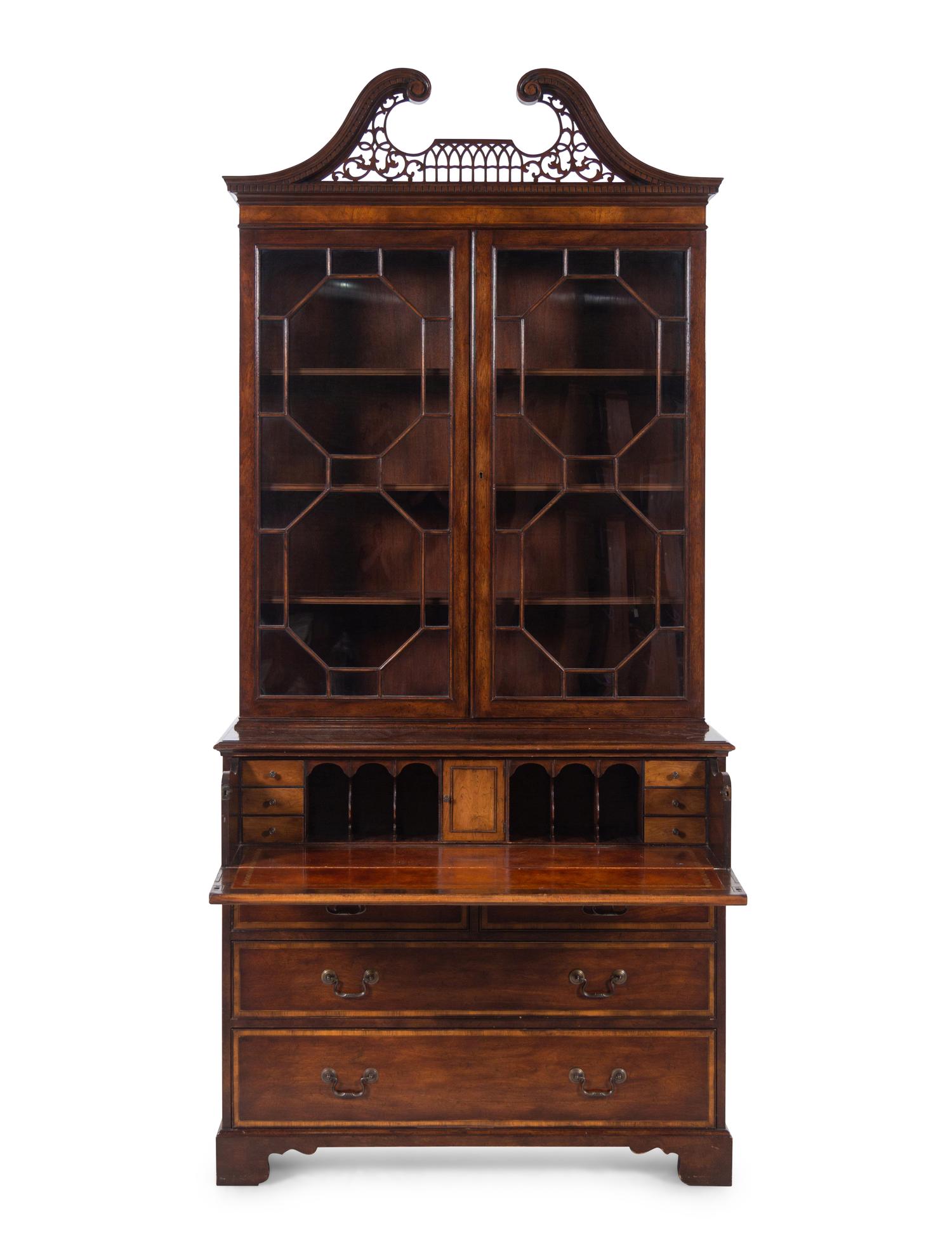 A George III Style Mahogany Secretary Bookcase