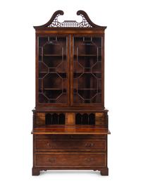 A George III Style Mahogany Secretary Bookcase