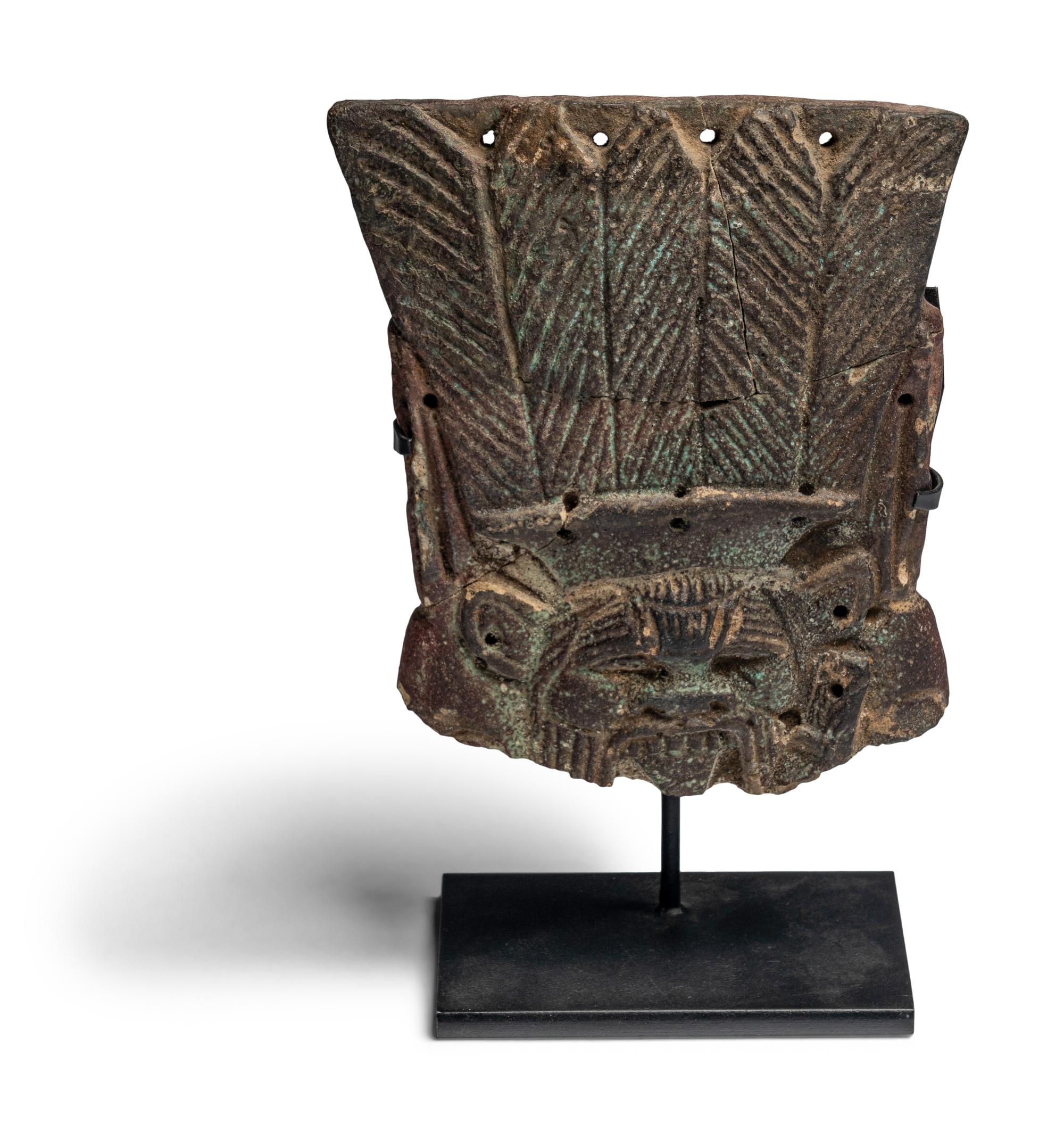 An Egyptian Double-Side Amulet with Bes and Hieroglyphs