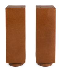 A Pair of Custom Leather-Veneered Pedestals