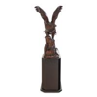 A Japanese Carved Wood Model of an Eagle