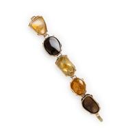 CITRINE, SMOKY QUARTZ, AND YELLOW GOLD BRACELET