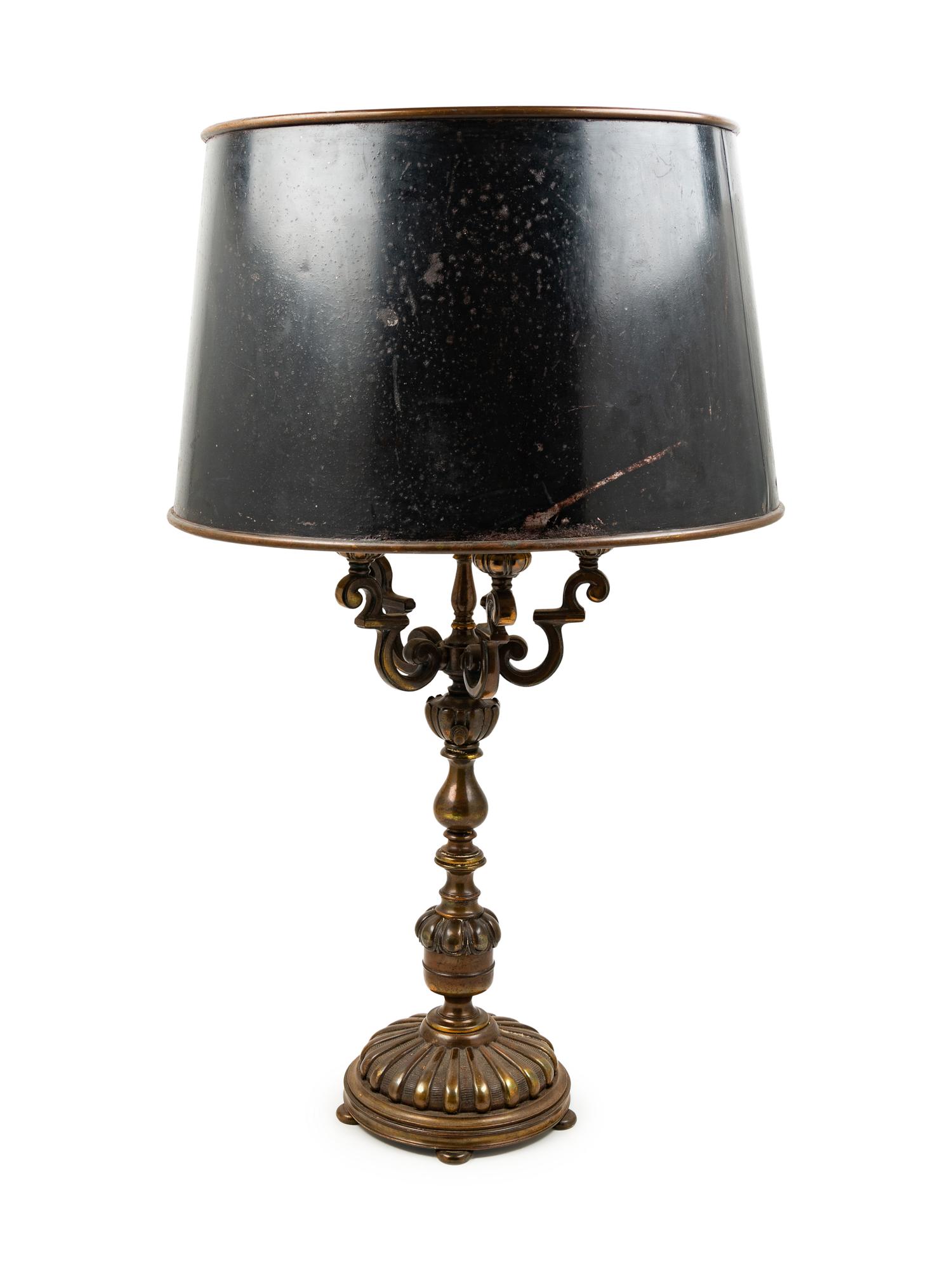 A Continental Bronze Table Lamp