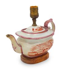 An English Lusterware Decorated Teapot