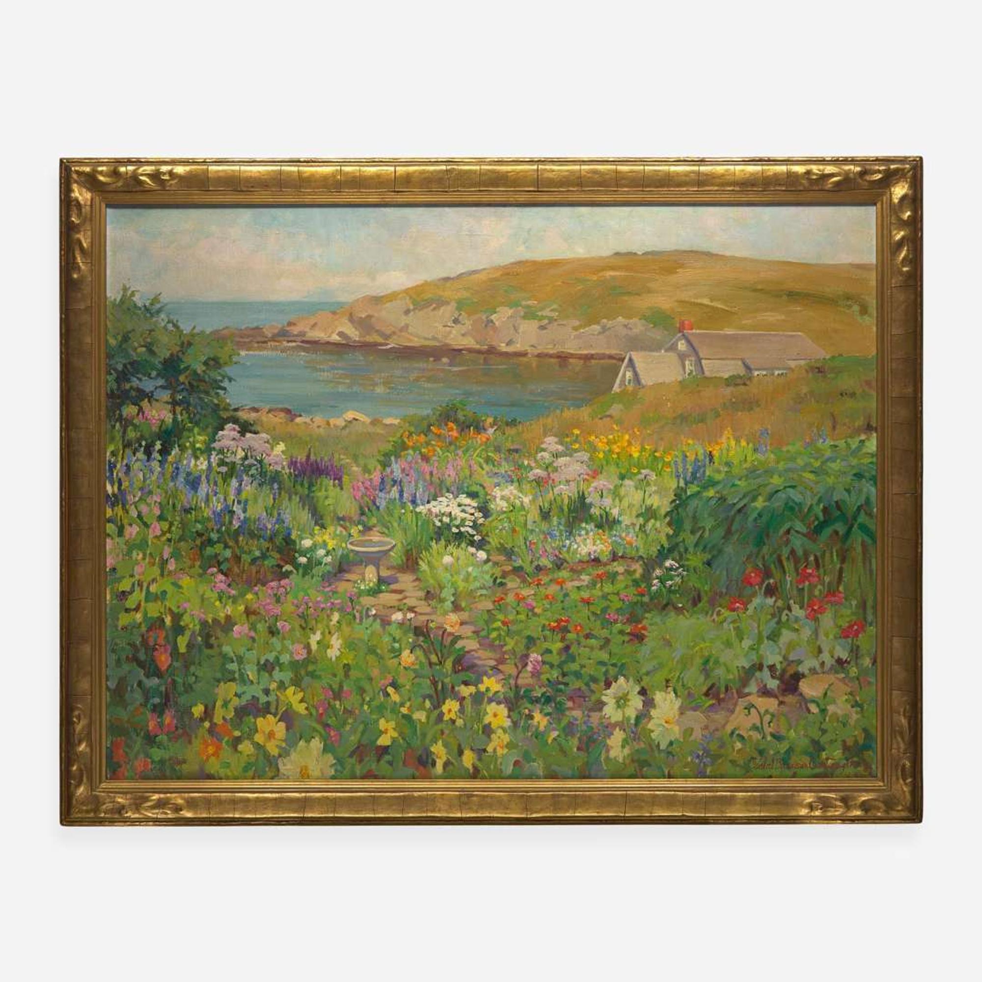 Isabel Parke Branson Cartwright (American, 1885–1966) A Garden by the Sea (Mrs. Starr Pierce’s Garden)