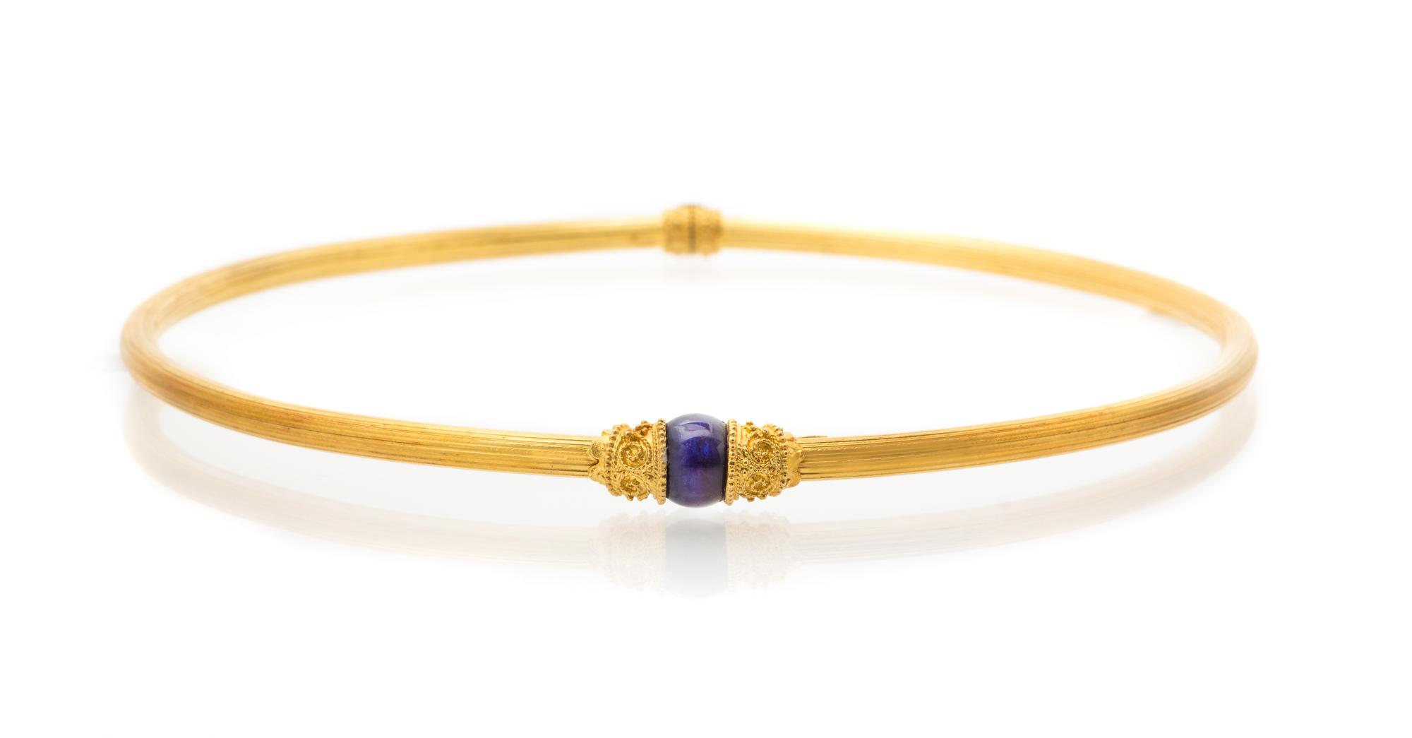 An 18 Karat Yellow Gold and Sodalite Collar Necklace, Lalaounis, 26.40 dwts.