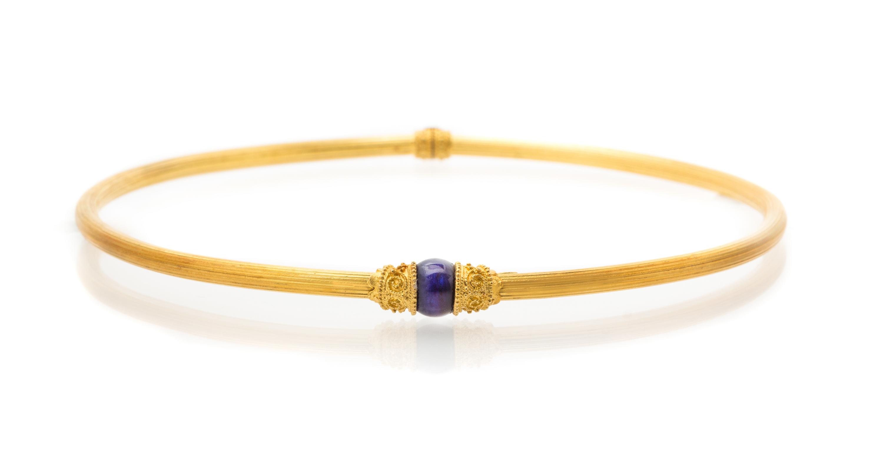 An 18 Karat Yellow Gold and Sodalite Collar Necklace, Lalaounis, 26.40 dwts.