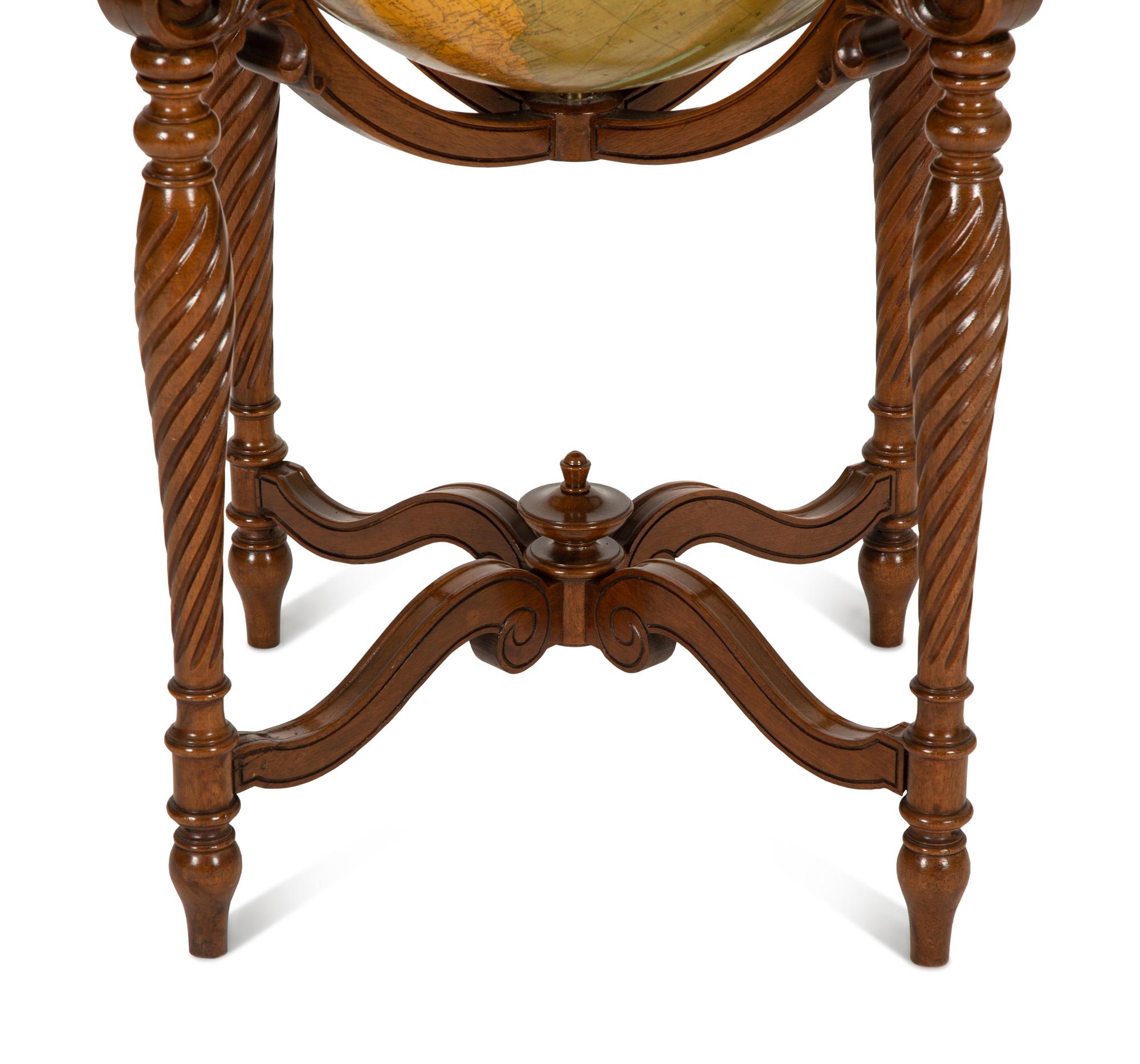 A Georgian Style Terrestrial Globe on Mahogany Stand