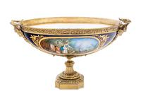 A Gilt Bronze Mounted Sèvres Style Porcelain Center Bowl