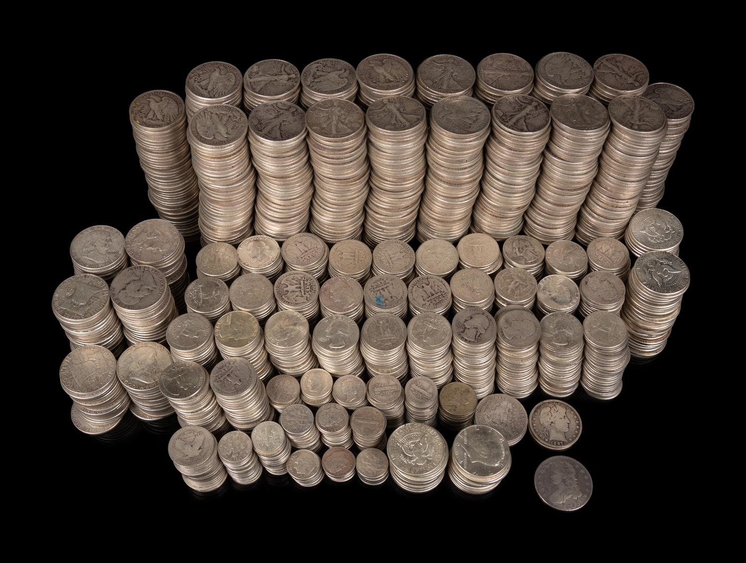 A Large Collection of United States Silver Coins