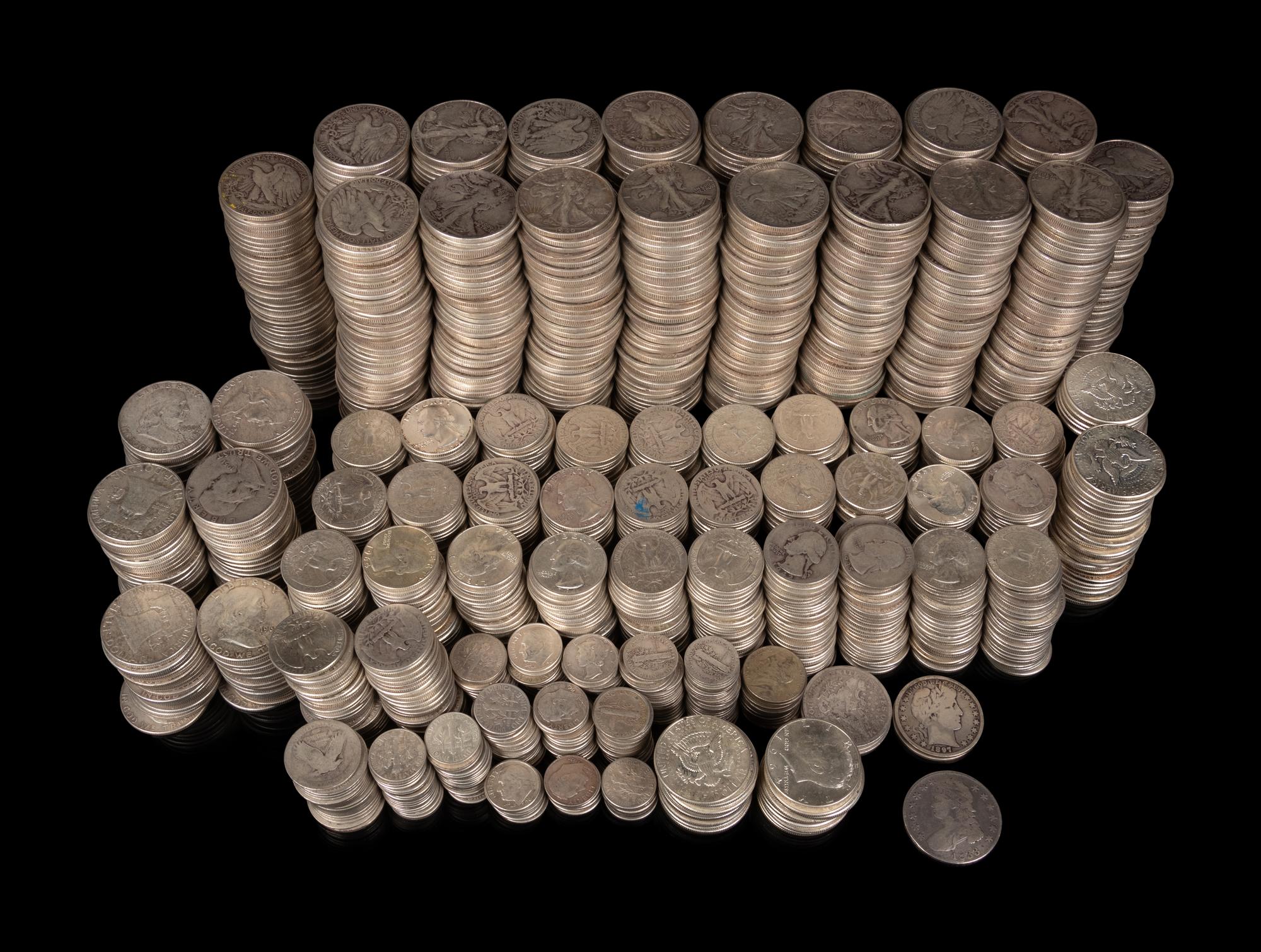 A Large Collection of United States Silver Coins