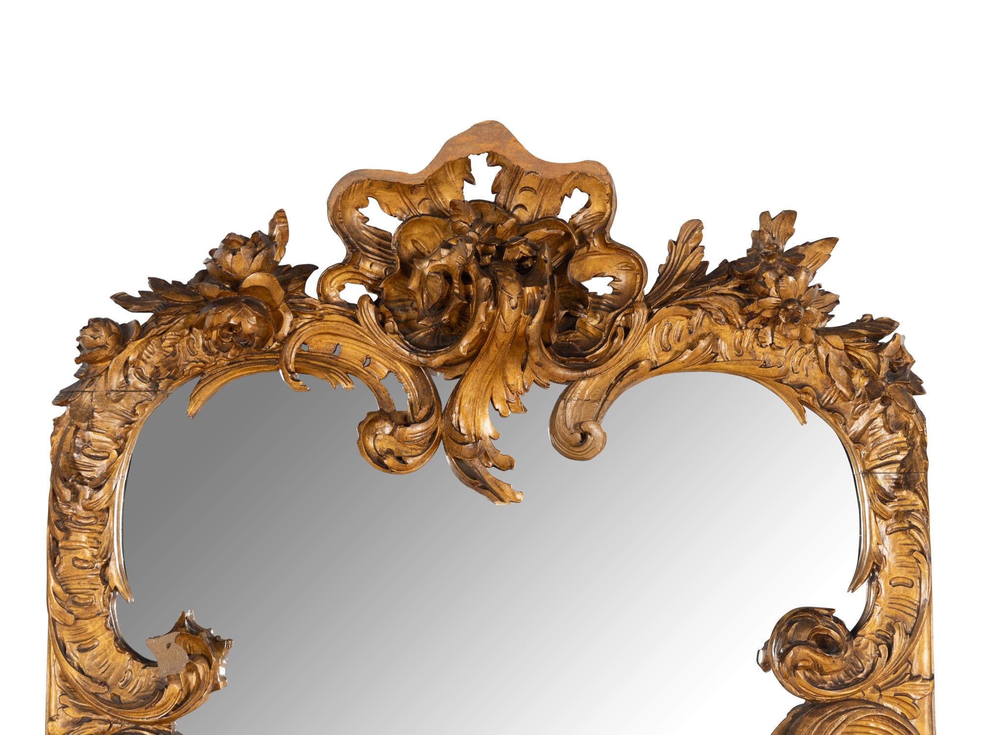 A Rococo Style Giltwood Three-Panel Screen