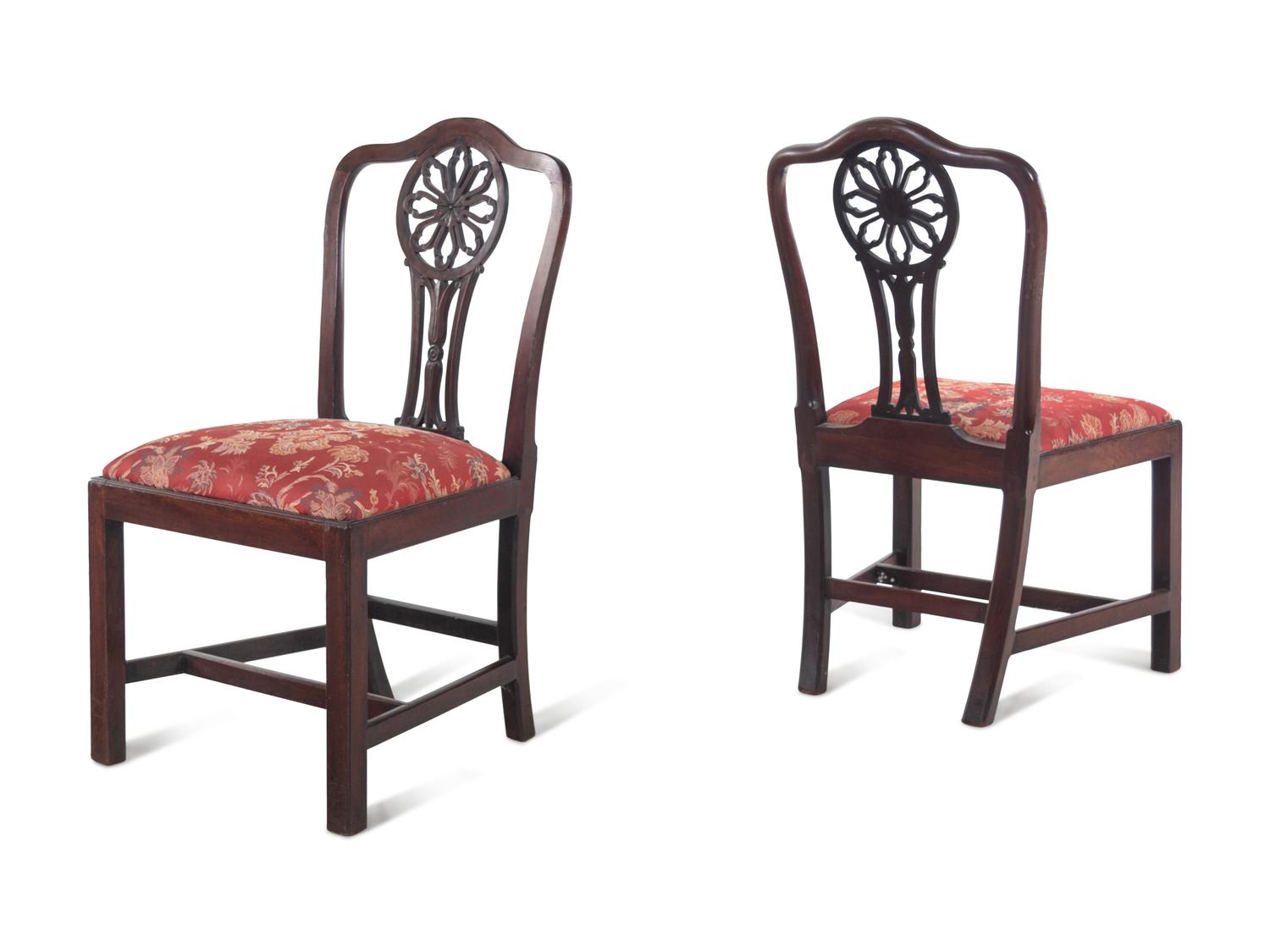 A Pair of George III Style Mahogany Side Chairs