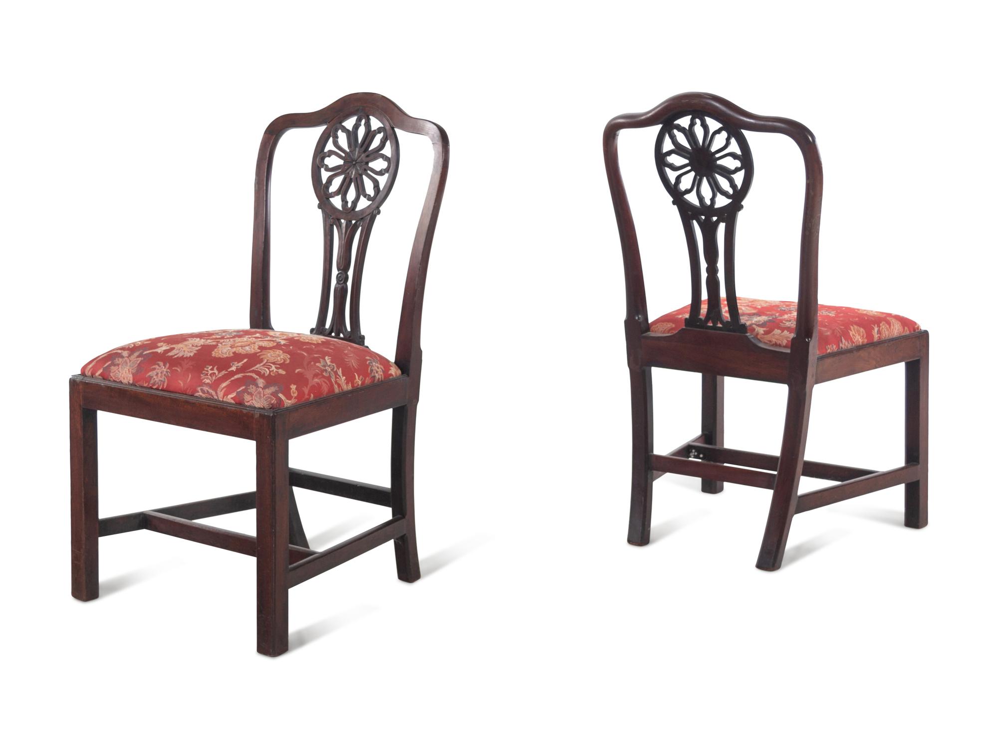 A Pair of George III Style Mahogany Side Chairs