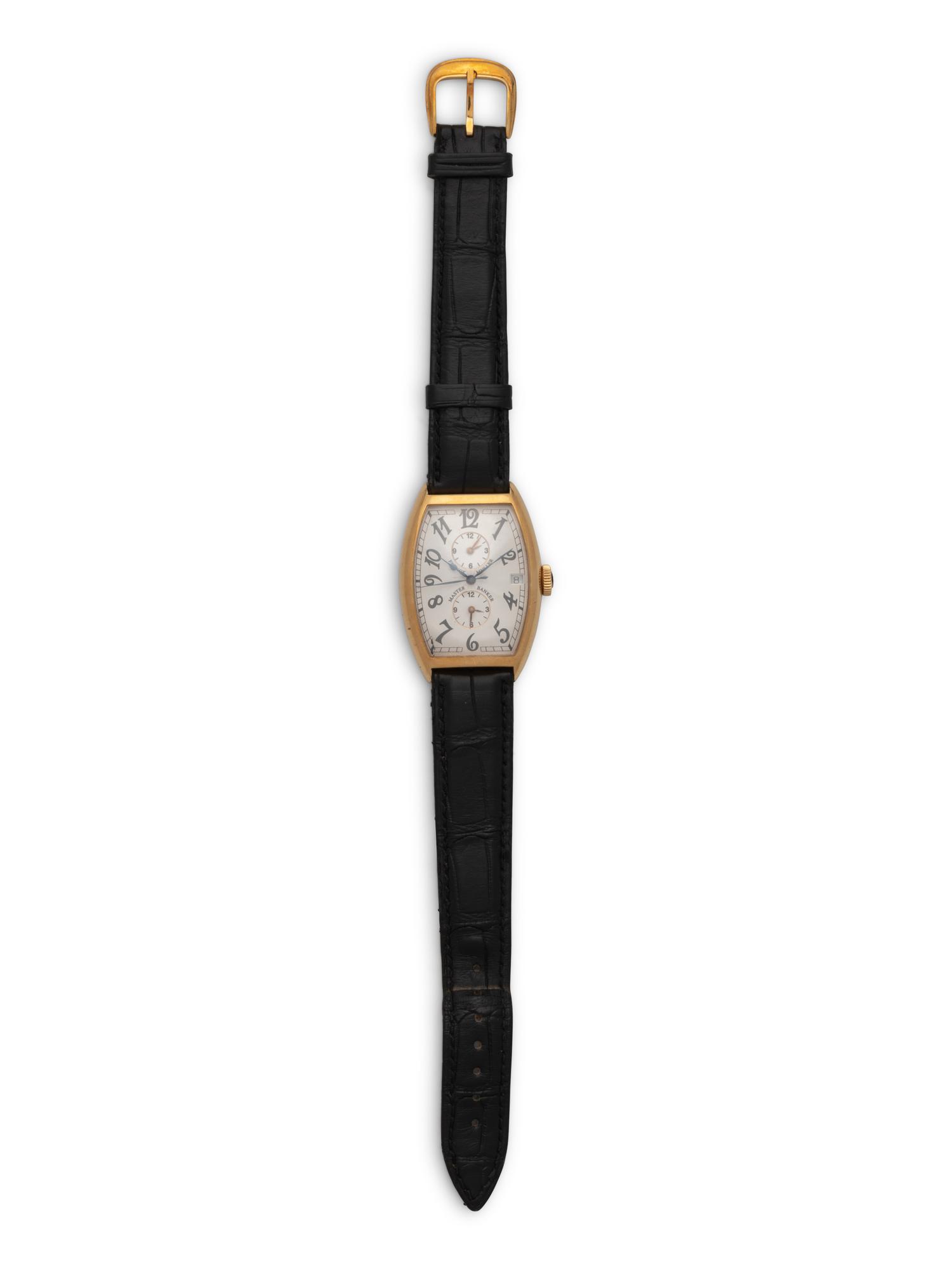 FRANCK MULLER, REF. 5850 18K YELLOW GOLD TRIPLE TIME ZONE 'MASTER BANKER' WATCH