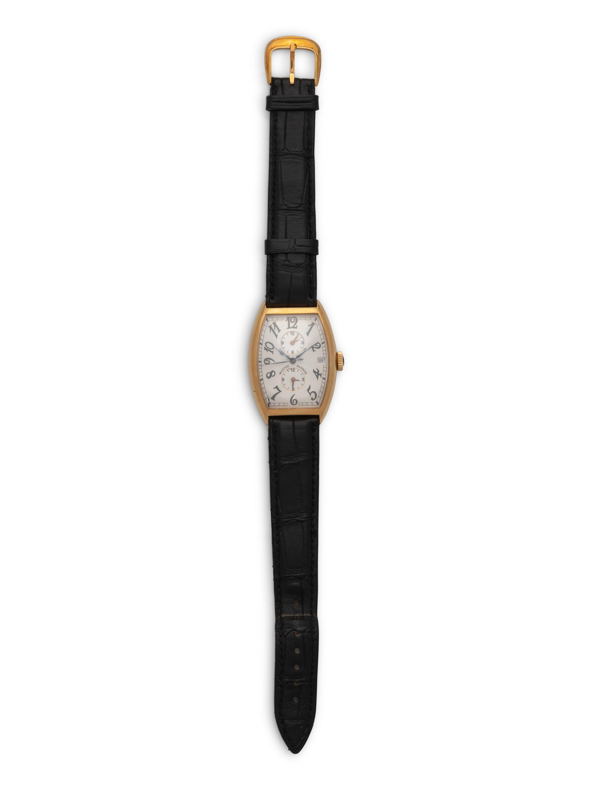 FRANCK MULLER, REF. 5850 18K YELLOW GOLD TRIPLE TIME ZONE 'MASTER BANKER' WATCH
