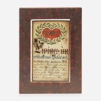 Two Fraktur drawings with Christian devotional text for the Sussel Family; 19th century