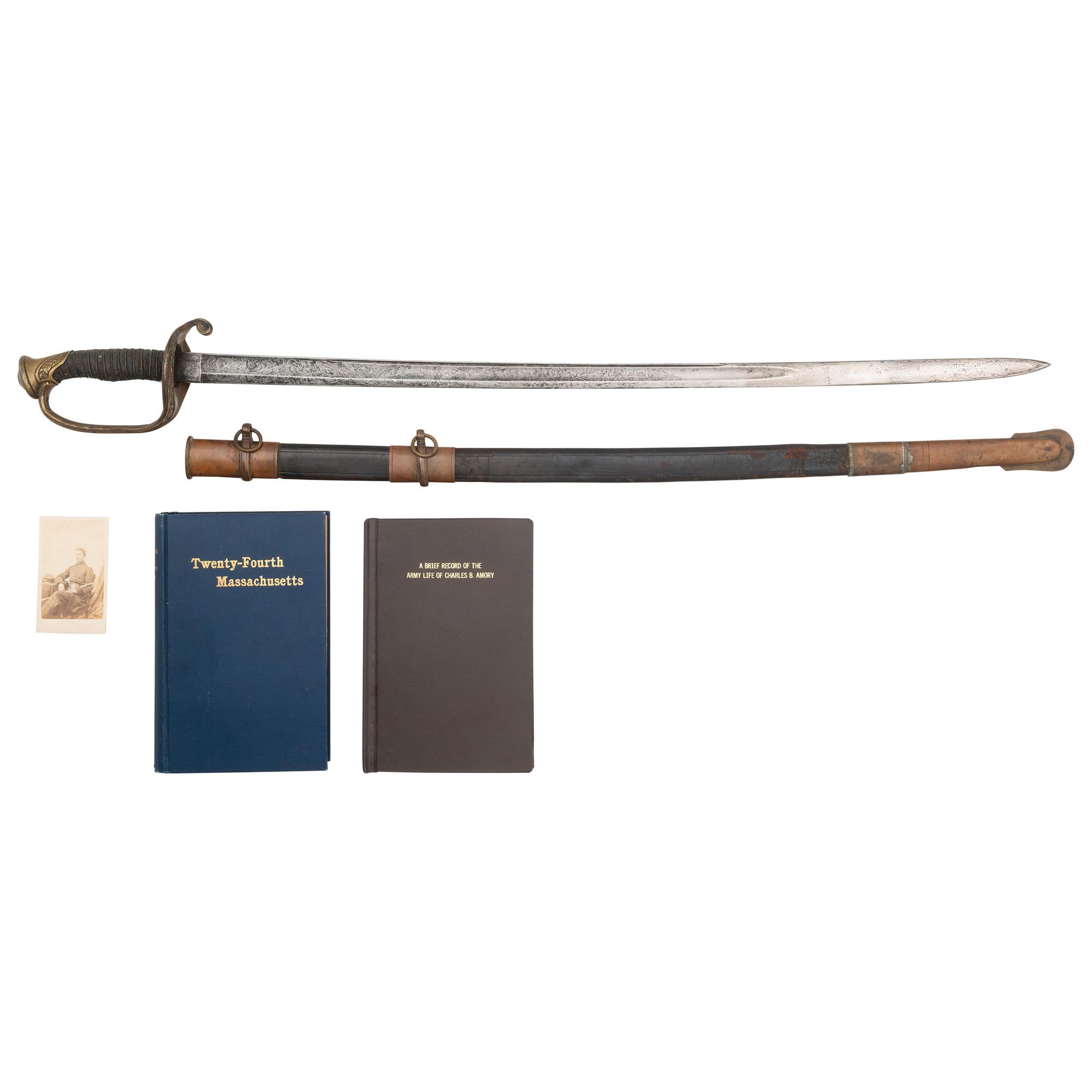 Schuyler, Hartley & Graham 1850 Foot Officers Sword of Capt. Charles Amory - 24th Mass Infantry - POW at The Crater