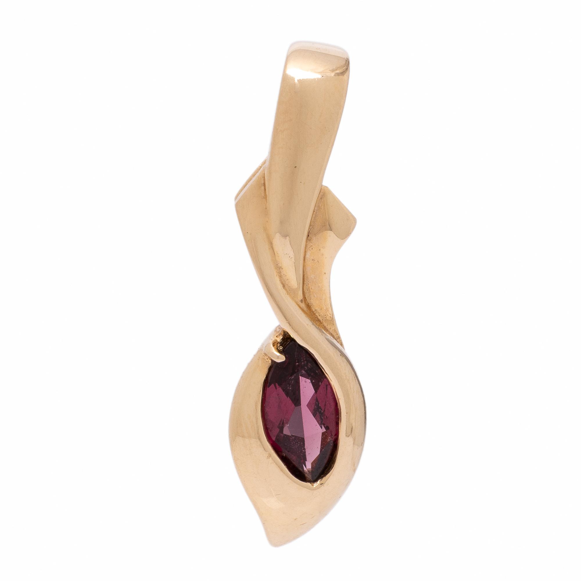 Yellow Gold and Garnet Slide Pendant