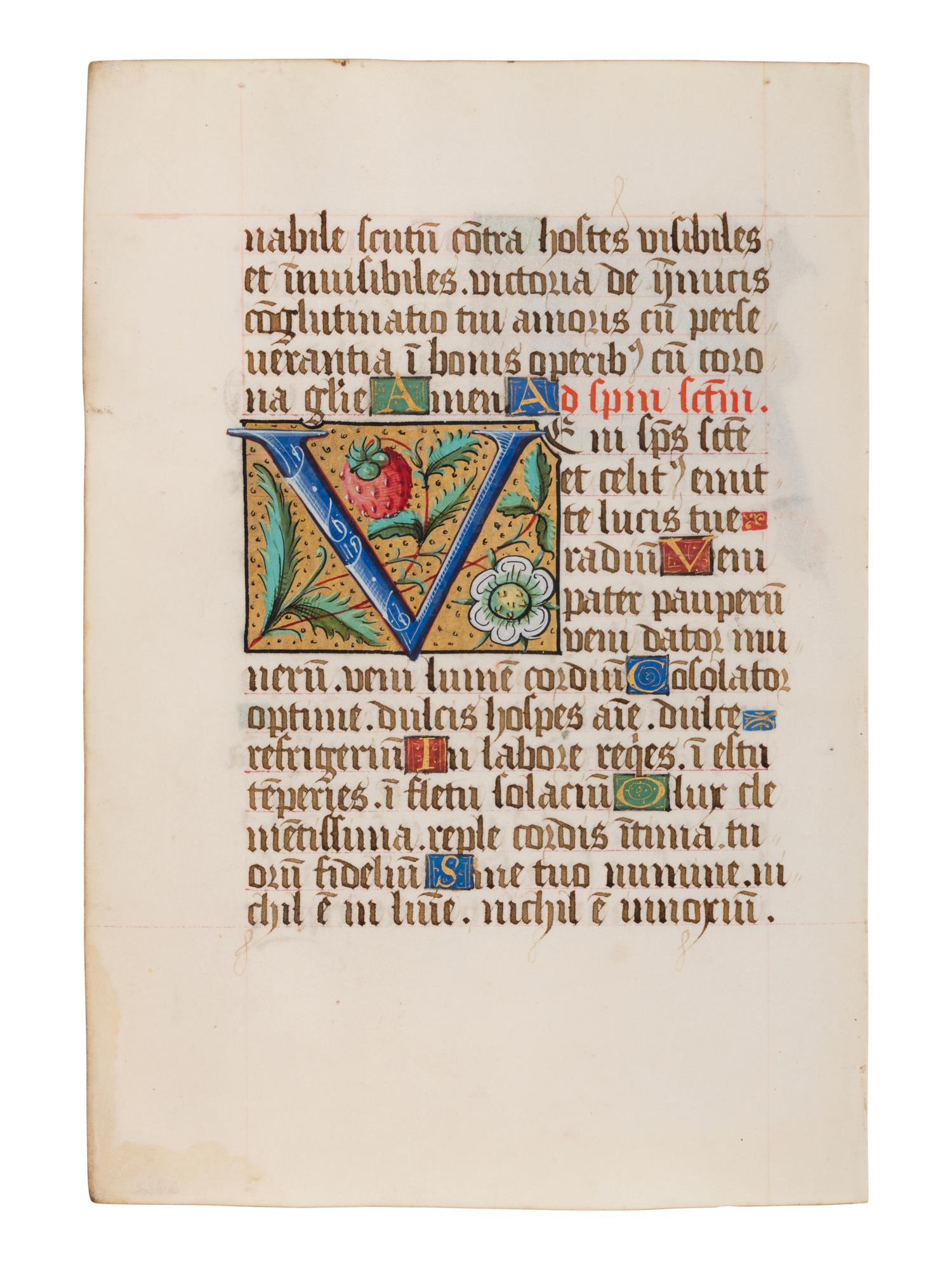 5 remarkable leaves illuminated from the late 13th to the late 15th century in France and England.