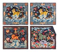 Five Chinese Embroidered Silk Rank Badges