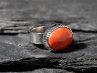 Sterling Silver and Coral Ring
