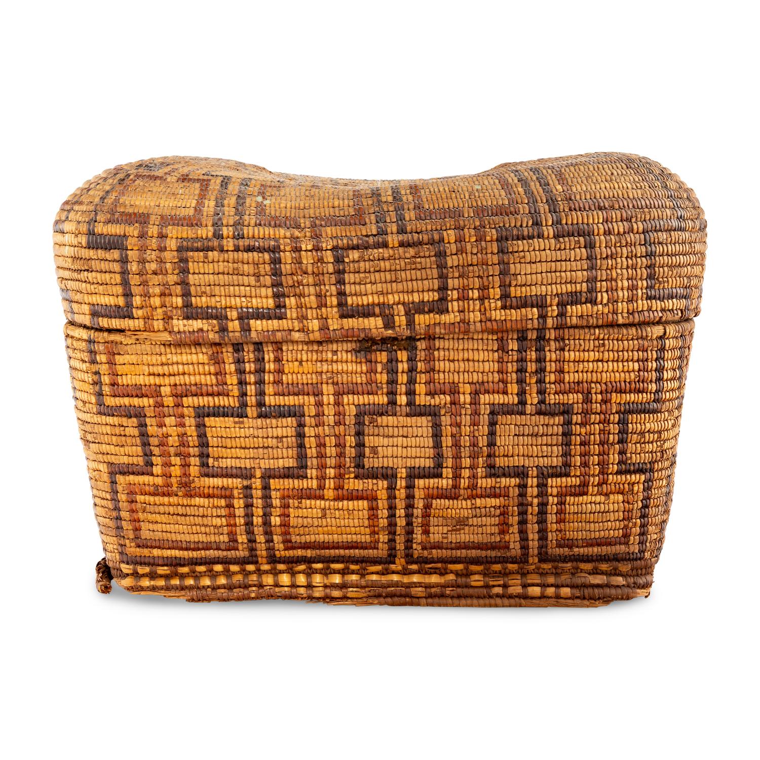 Thompson River Polychrome Imbricated Storage Basket