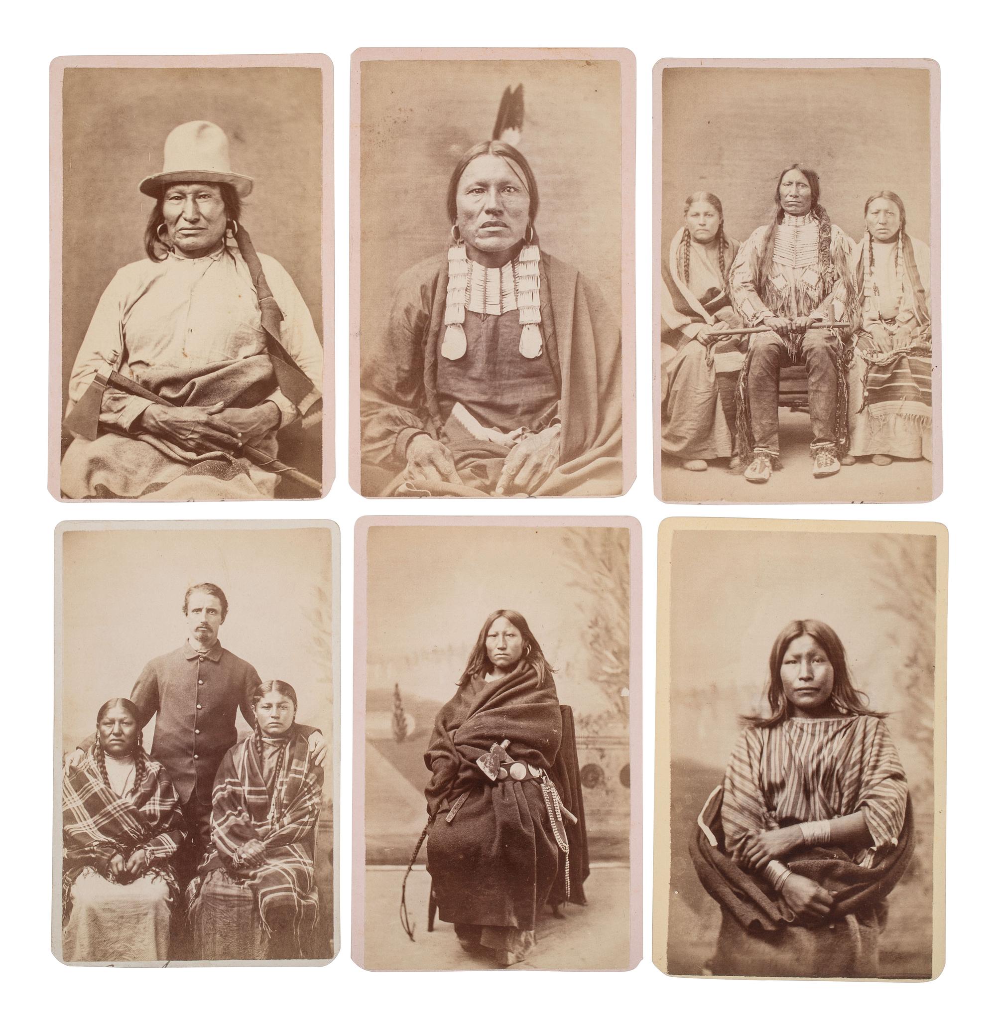 MITCHELL, Daniel S. (1838-1929), photographer. A group of 24 CDVs of Sioux chiefs and warriors at Red Cloud Agency. Cheyenne, WY, ca 1877.