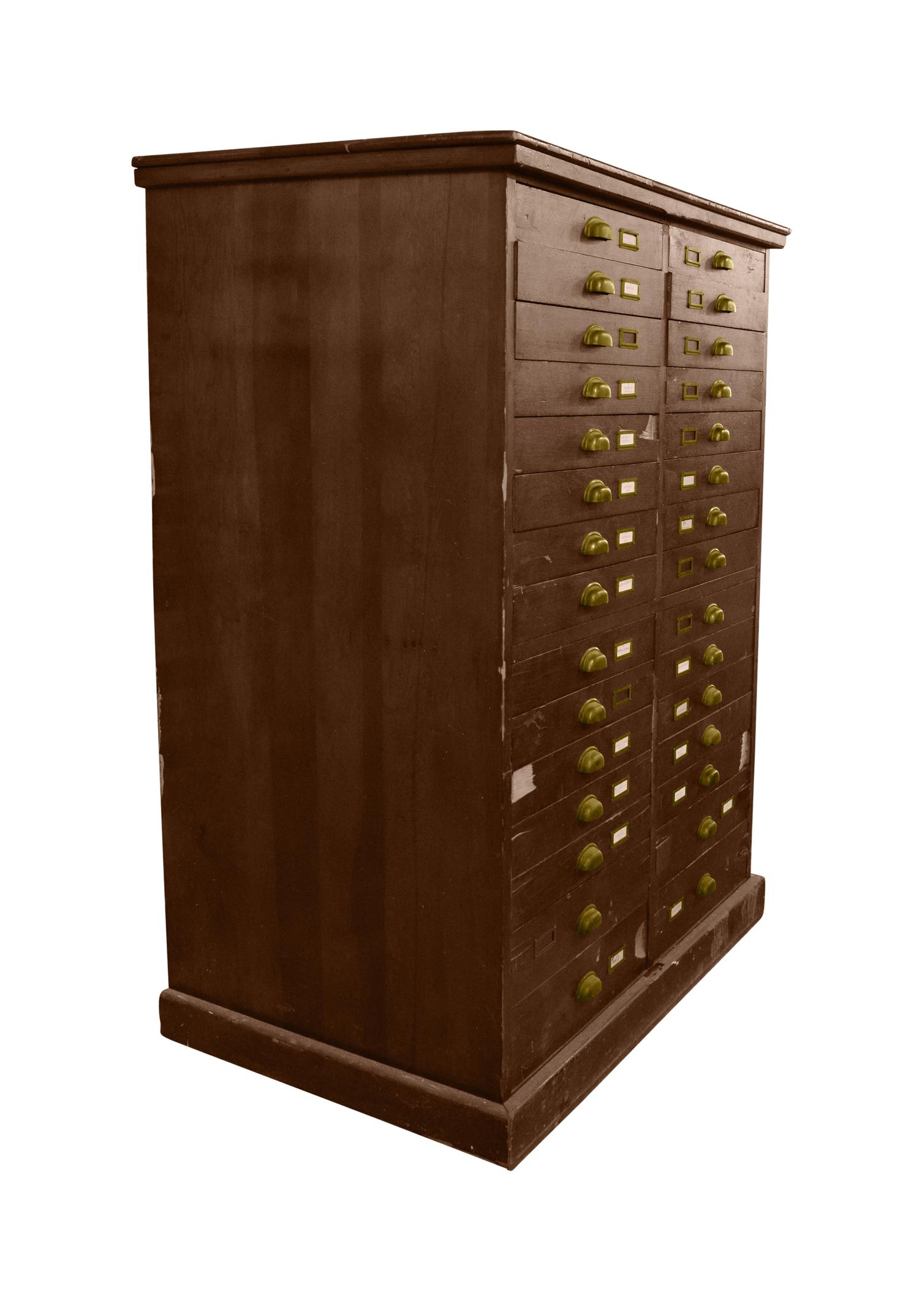 A Wooden File Cabinet 50" W x 29" D x 63" H — United States, 20th Century