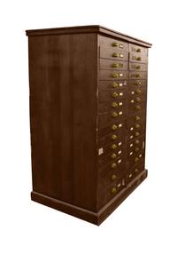 A Wooden File Cabinet 50" W x 29" D x 63" H — United States, 20th Century