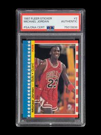 A 1987 Fleer Michael Jordan Signed Autograph Sticker No. 2 (PSA AUTHENTIC)