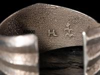 Tufa Cast Silver Cuff Bracelet, with Cobblestone Turquoise Inlay