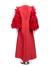 Joui Schiesser Silk Gazar Dress with Feathered Sleeves, 1960-70s