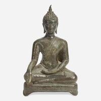 A Thai bronze seated Buddha 16th Century