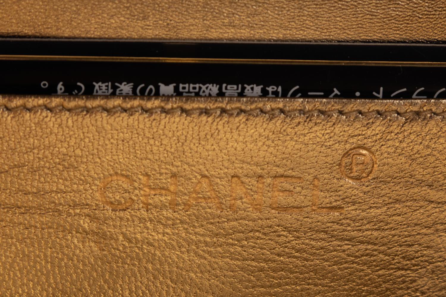 Two Chanel Bags: One Leather Hand Bag, One Metallic Minaudière, 1997-1999