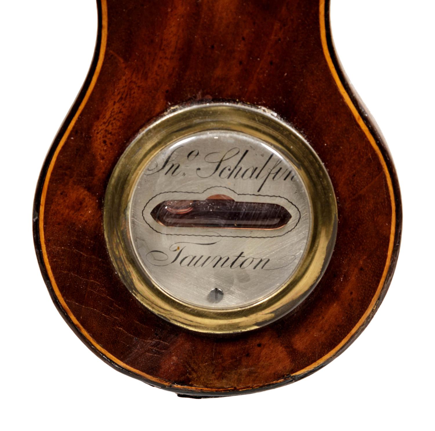 A Regency Brass Mounted Mahogany Banjo Barometer by John Schalfino