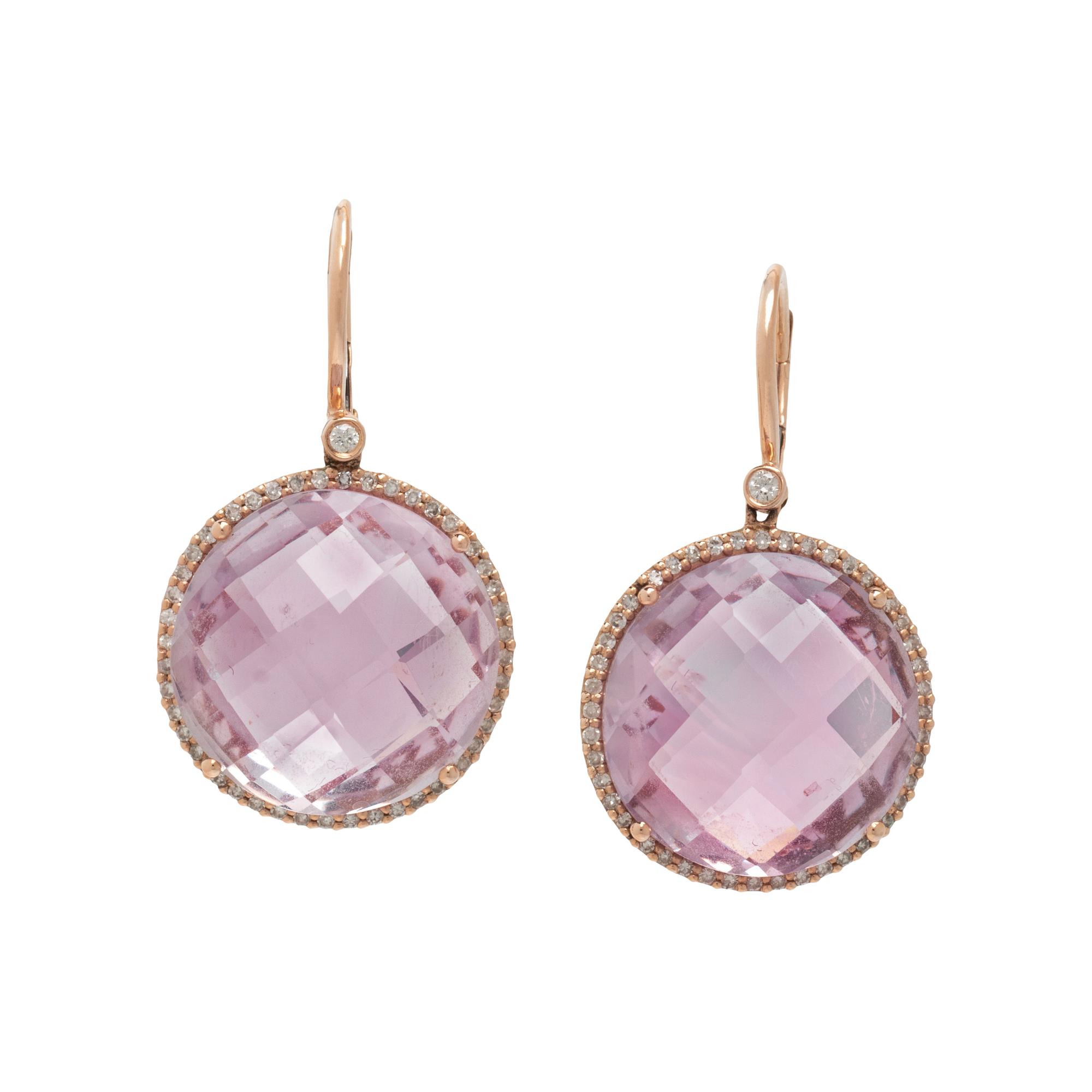 AMETHYST AND DIAMOND EARRINGS