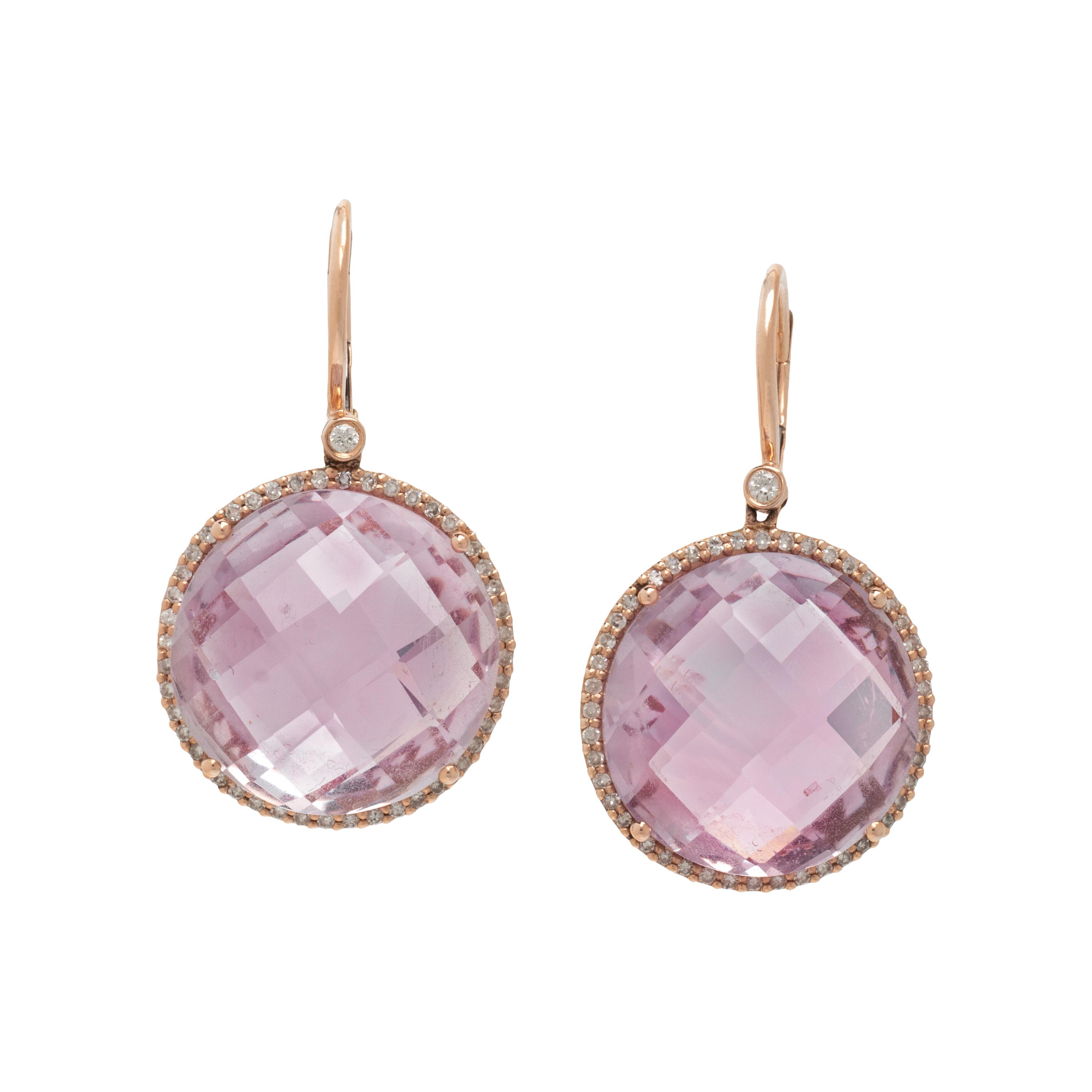 AMETHYST AND DIAMOND EARRINGS