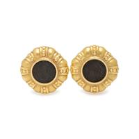 YELLOW GOLD AND ROMAN COIN EARCLIPS