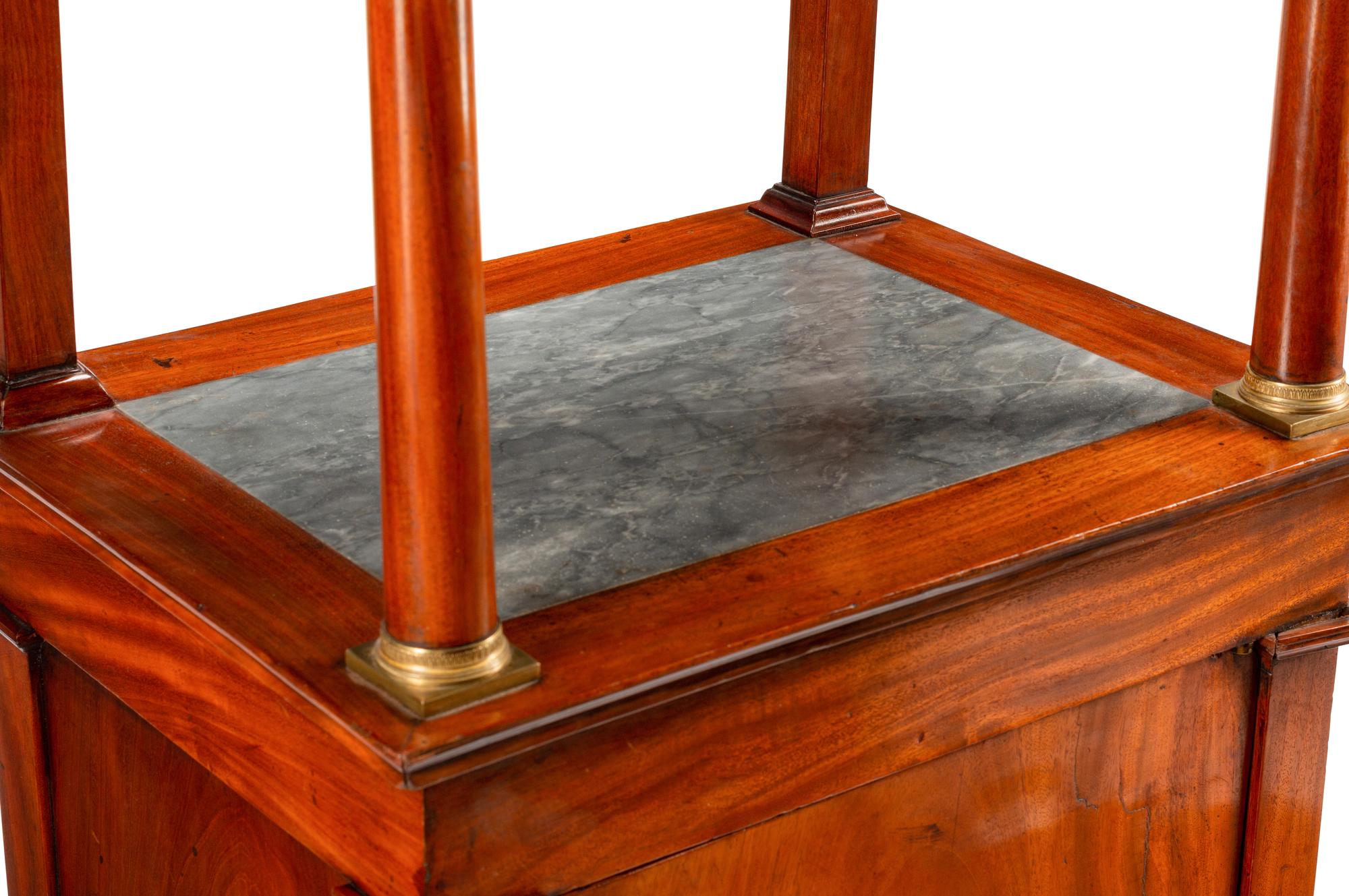 An Empire Style Mahogany and Marble-Inset Library Stand