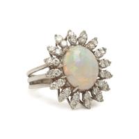 Opal and Diamond Ring and Earrings