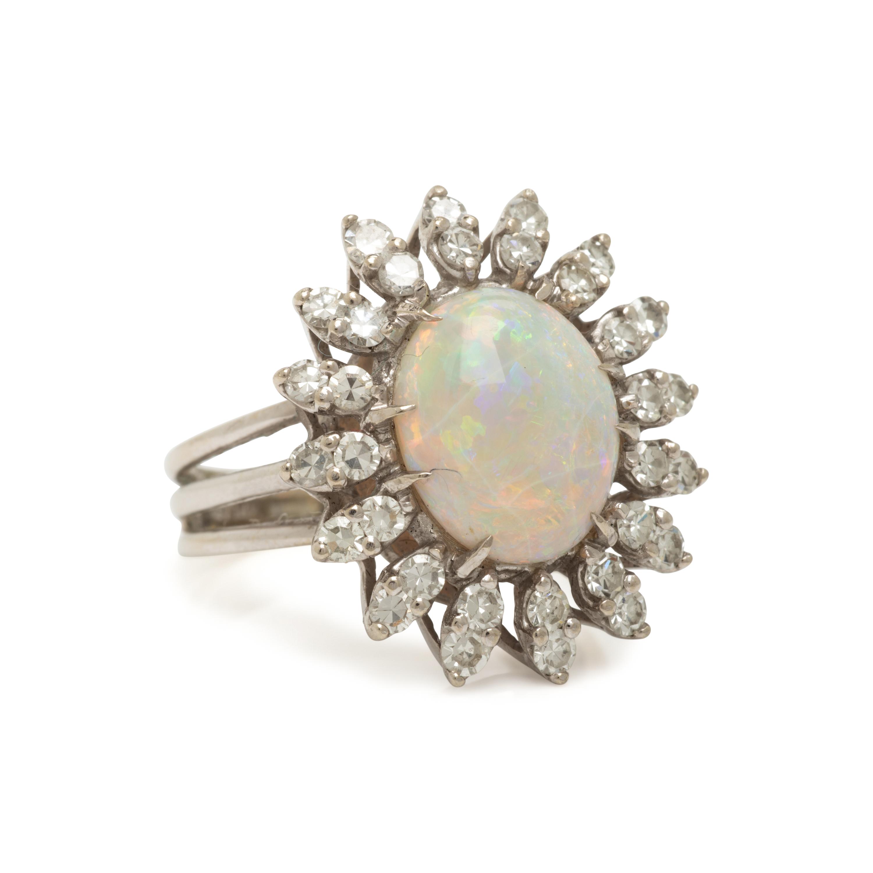 Opal and Diamond Ring and Earrings