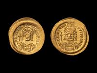 [ANCIENT] BYZANTINE EMPIRE. Justinian I (c. 542-565 AD), Av Solidus (4.5g and 4.3g). Two Coins