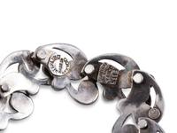 Scrolling Sterling Silver Choker, Bracelet, and Screwback Earrings