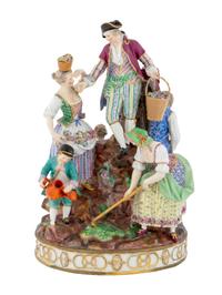 A Meissen Porcelain Figural Group of Six Gardeners — CIRCA 1900