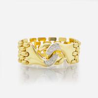 An 18K Yellow Gold and Diamond Bracelet
