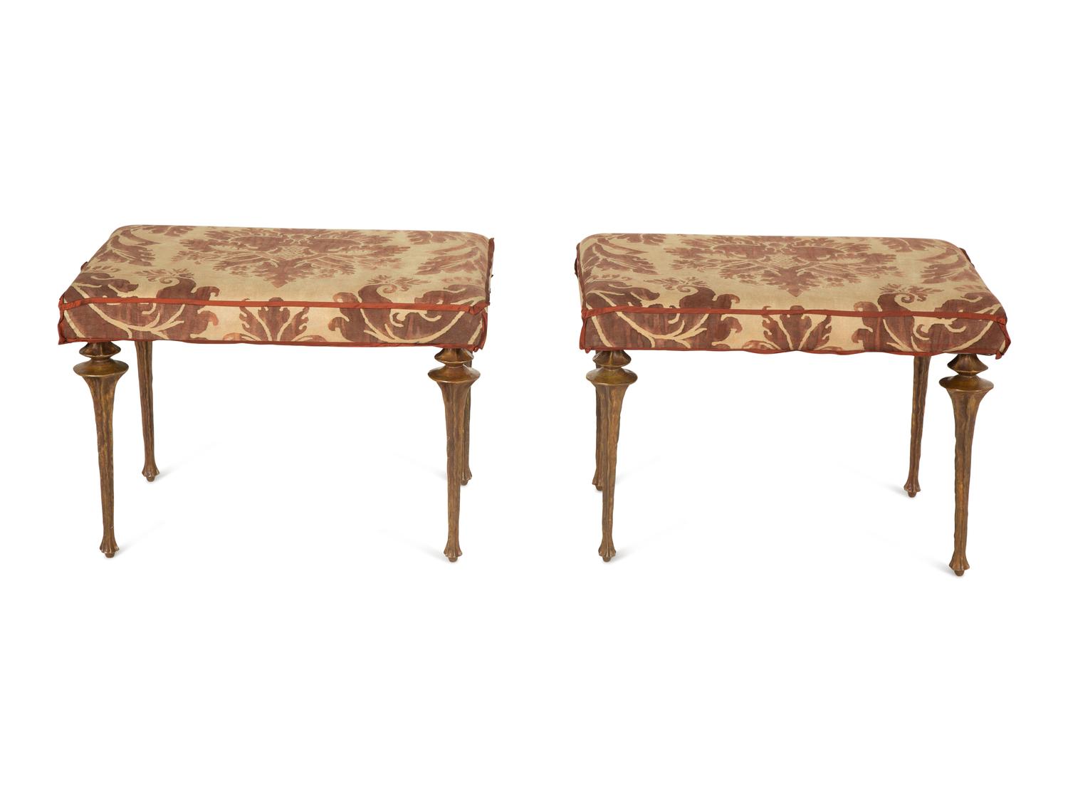 A Pair of Marc Bankowsky Bronze Benches