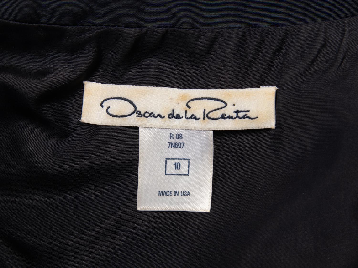 Oscar de la Renta, Navy Long Sleeve Gown