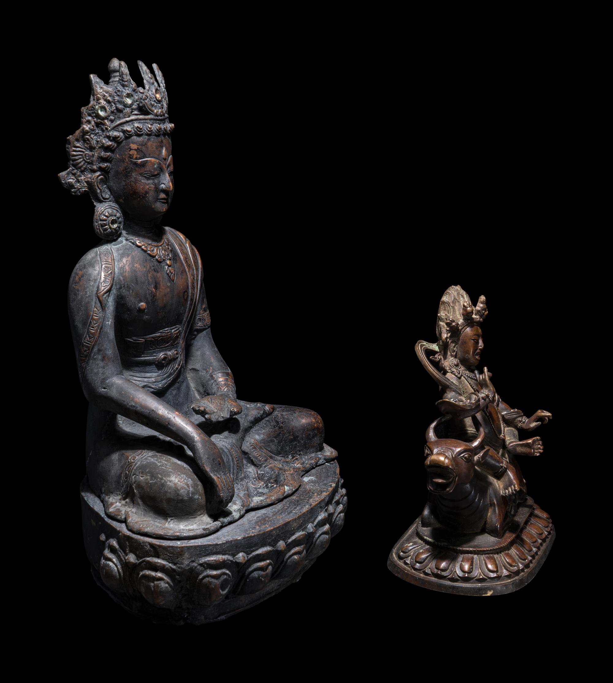 Two Sino-Tibetan Bronze Figures of Bodhisattva
